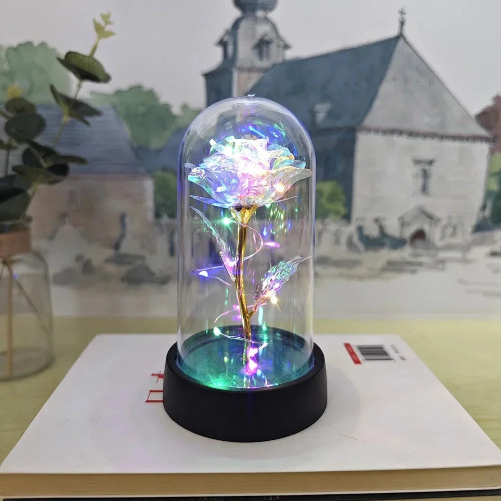 Eternal Rose Artificial LED Light Foil Flower