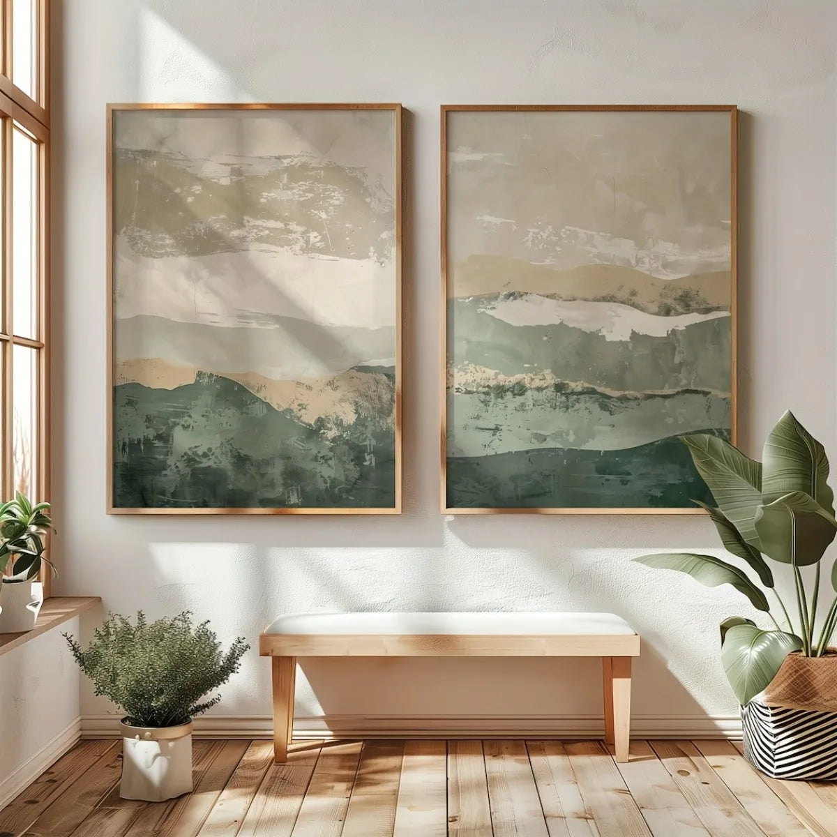 Retro Wabi Sabi Mountains Abstract  Home Decor Wall Art Poster.