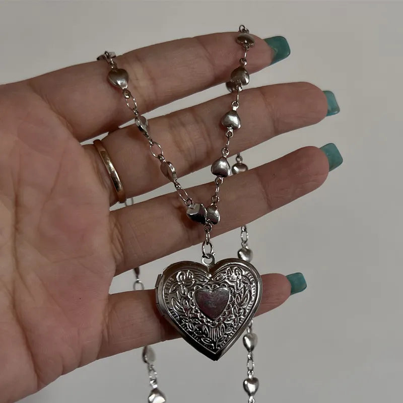 Romantic Heart Locket Necklace.
