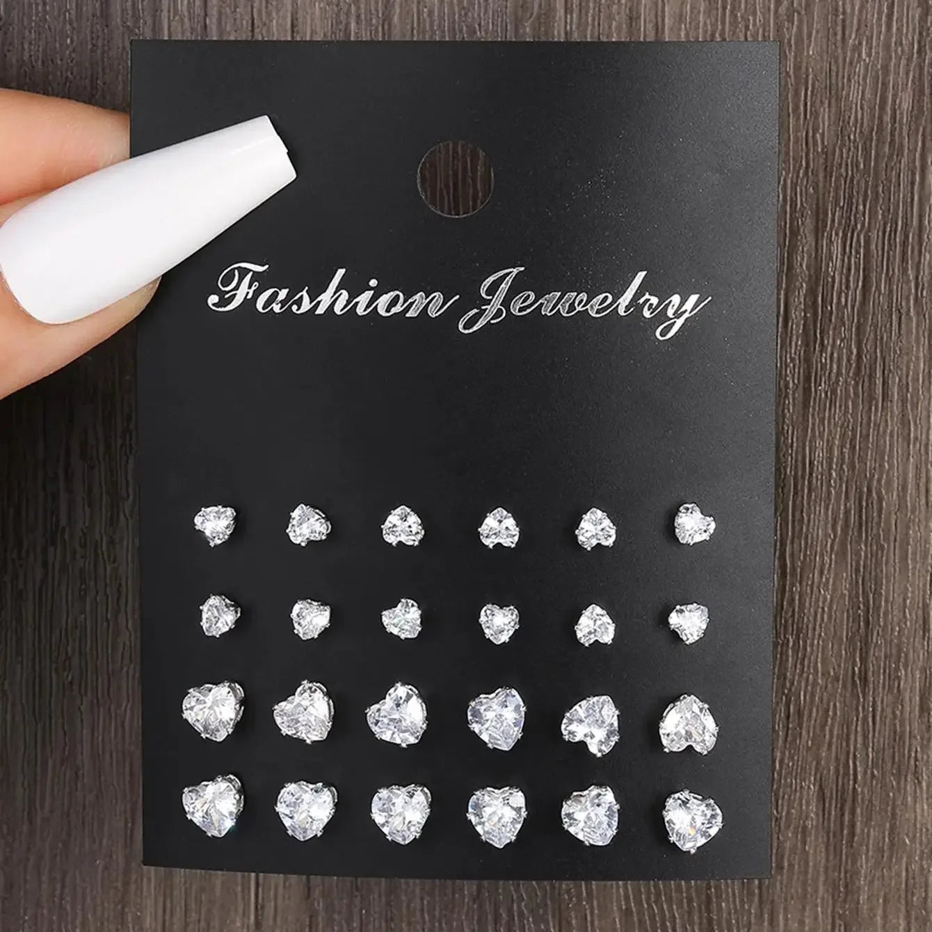 12pairs Fashionable Minimalist Cubic Zirconia Sparkly Earrings - Essential Luxury