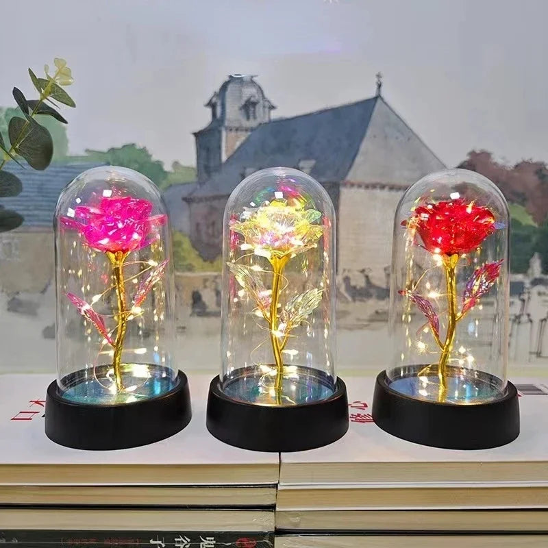 Eternal Rose Artificial LED Light Foil Flower
