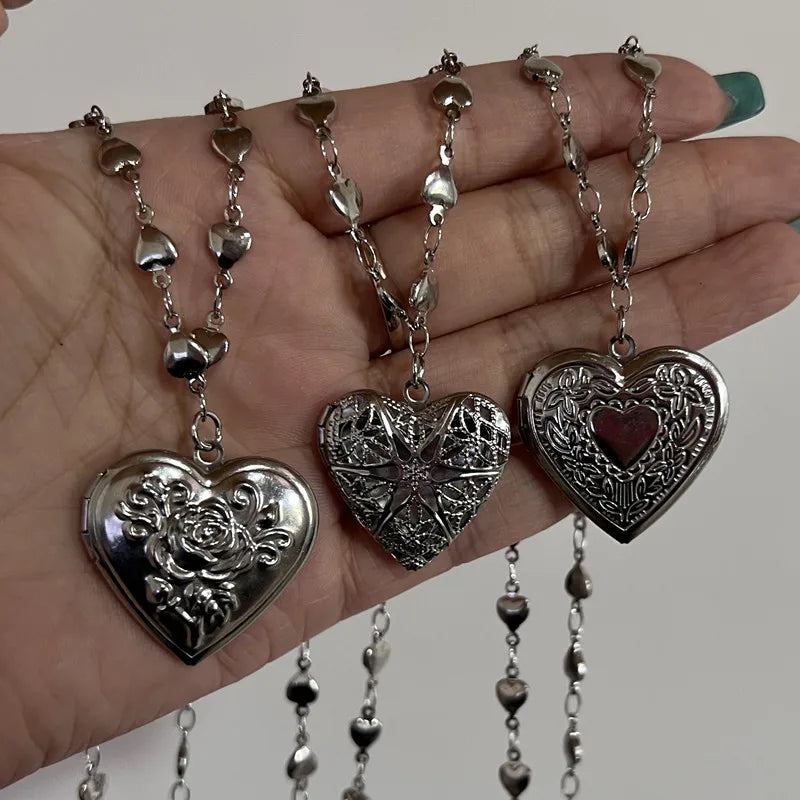 Romantic Heart Locket Necklace.