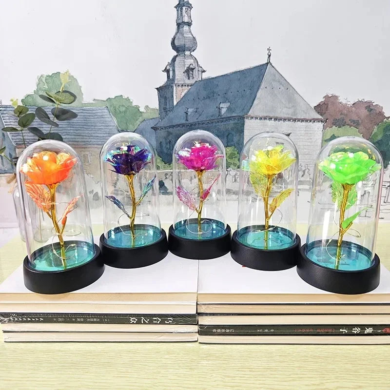 Eternal Rose Artificial LED Light Foil Flower