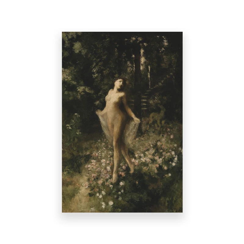 Vintage Moody Owl Painting Canvas Wall Decor.