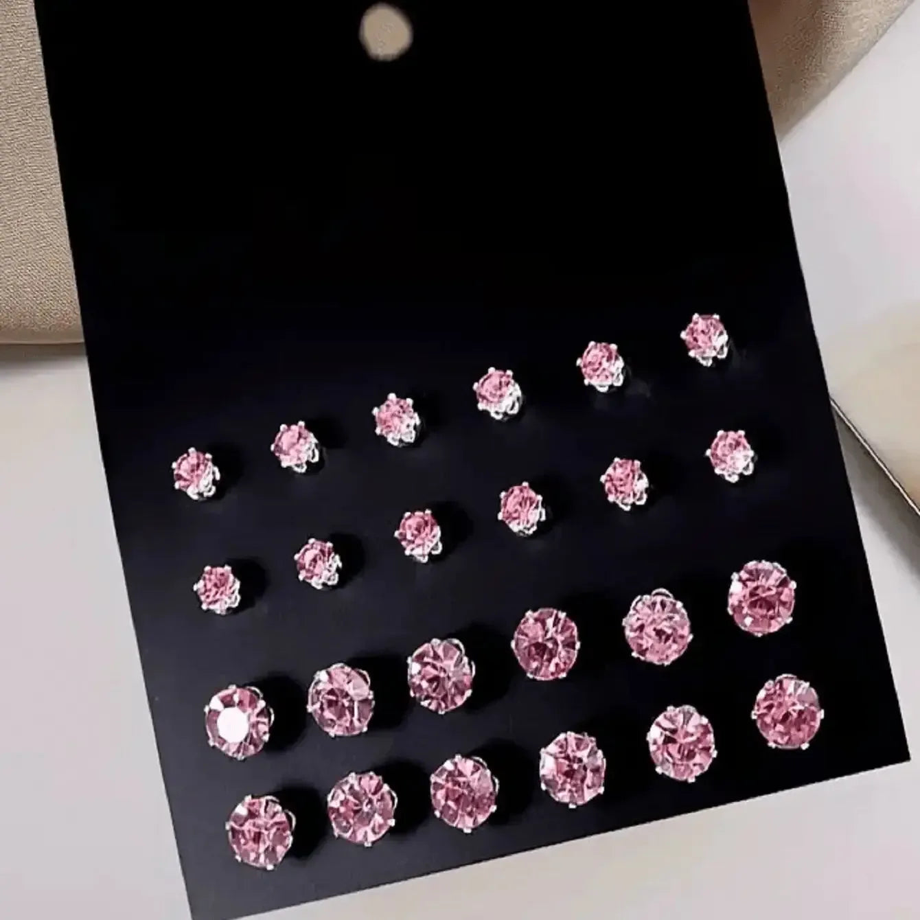 12pairs Fashionable Minimalist Cubic Zirconia Sparkly Earrings - Essential Luxury