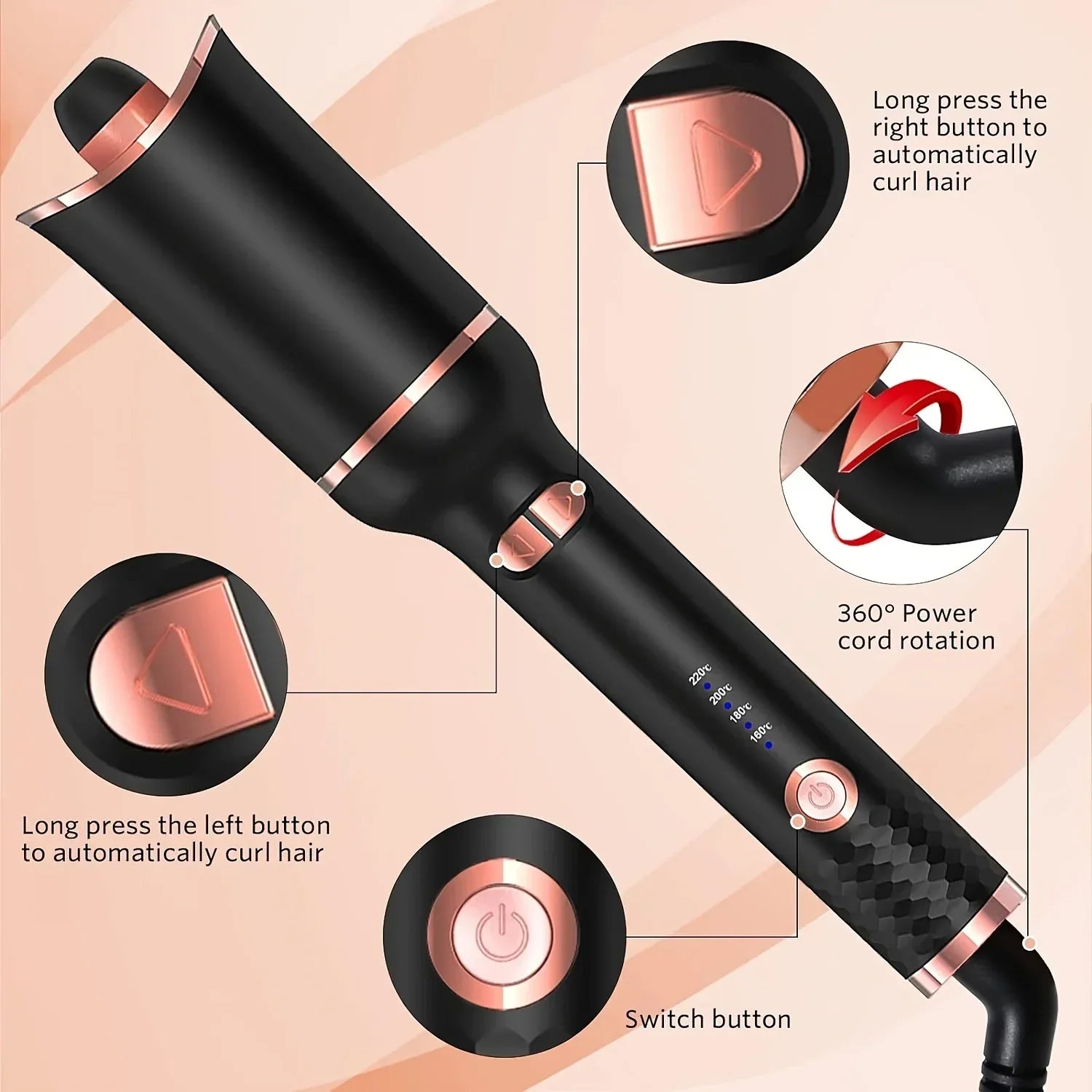 Automatic Hair Curler Auto Hair Curling Iron - Essential Luxury