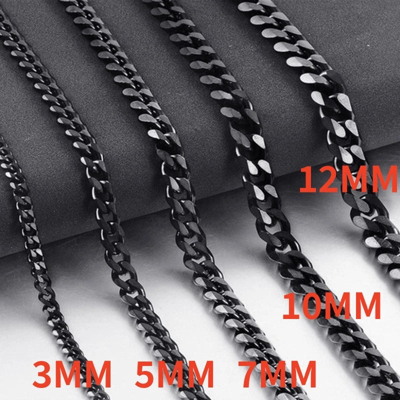 Stainless Steel Chain Cuban Link Necklace.