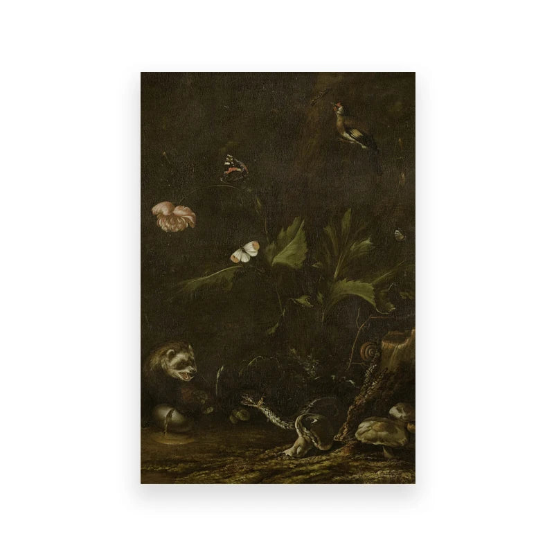 Vintage Moody Owl Painting Canvas Wall Decor.