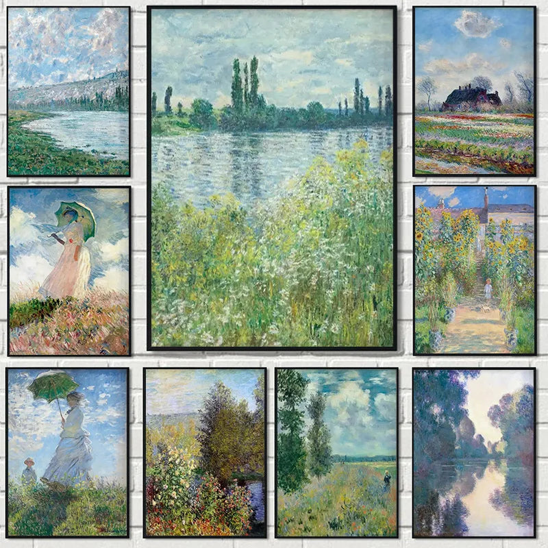 Monet Abstract Landscape Art Canvas Prints Painting Wall Art.