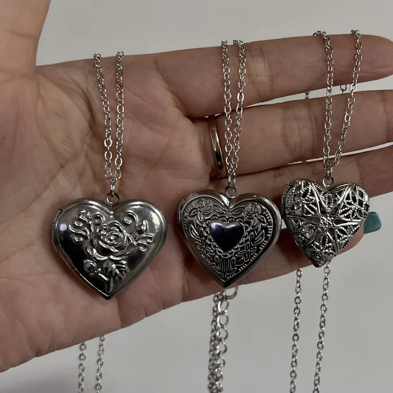 Romantic Heart Locket Necklace.