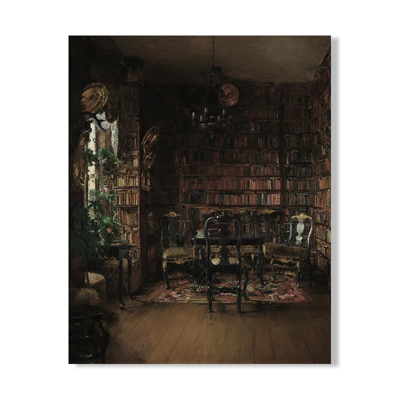 Vintage Moody Owl Painting Canvas Wall Decor