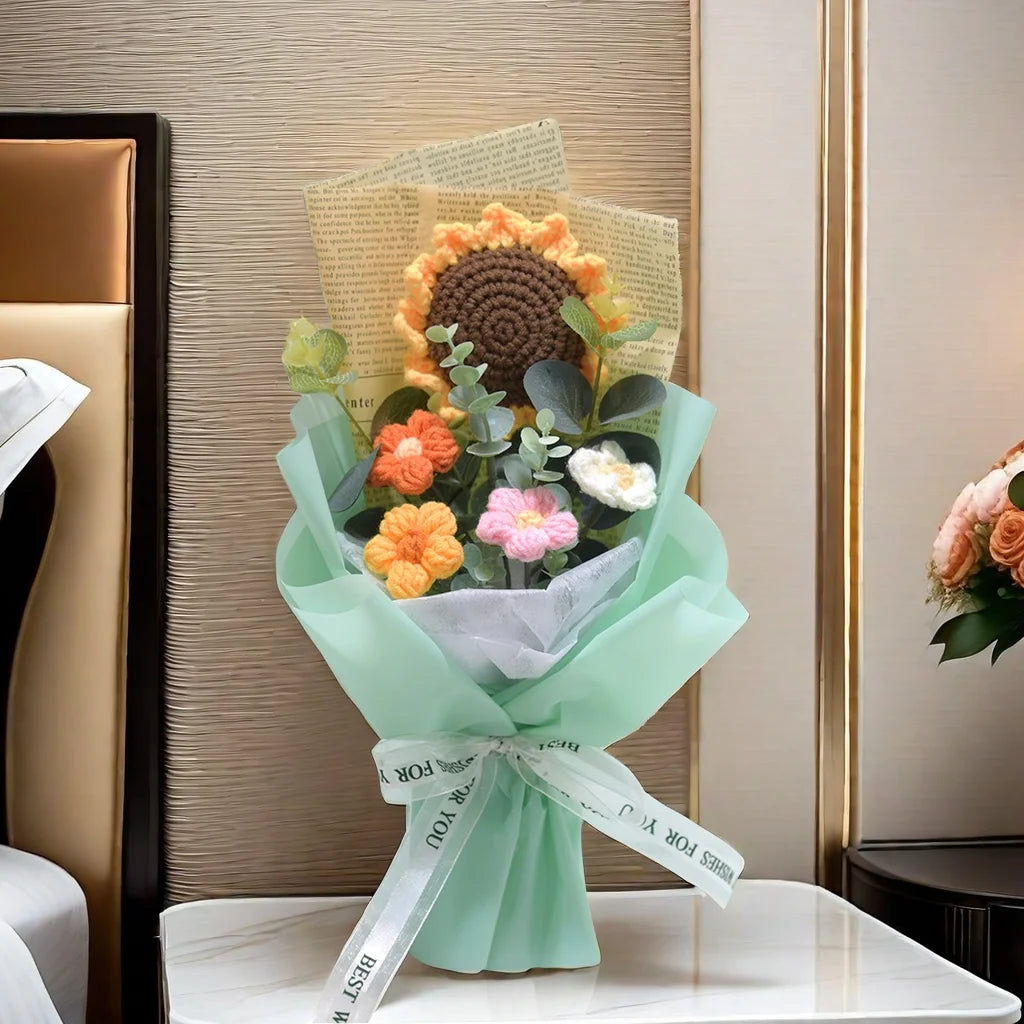 Valentines Crochet Sunflower Bouquet