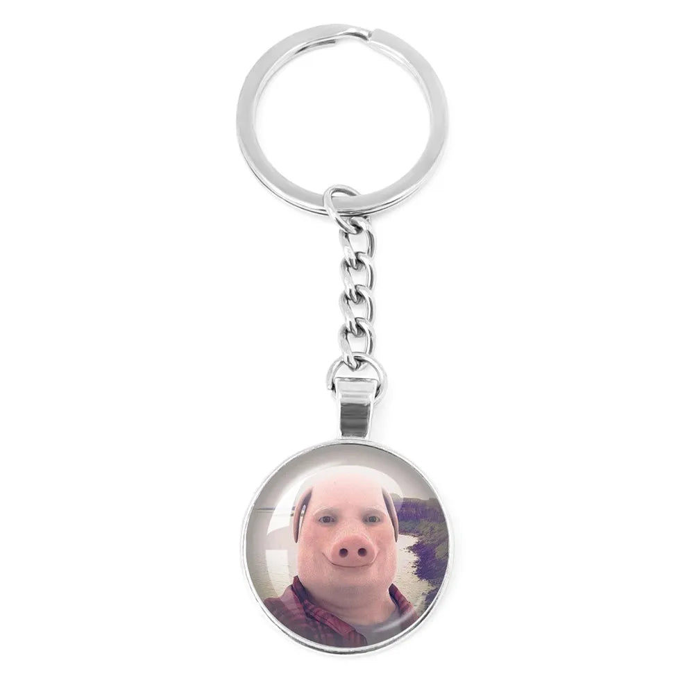Pig Humor Phone Call Keychain.