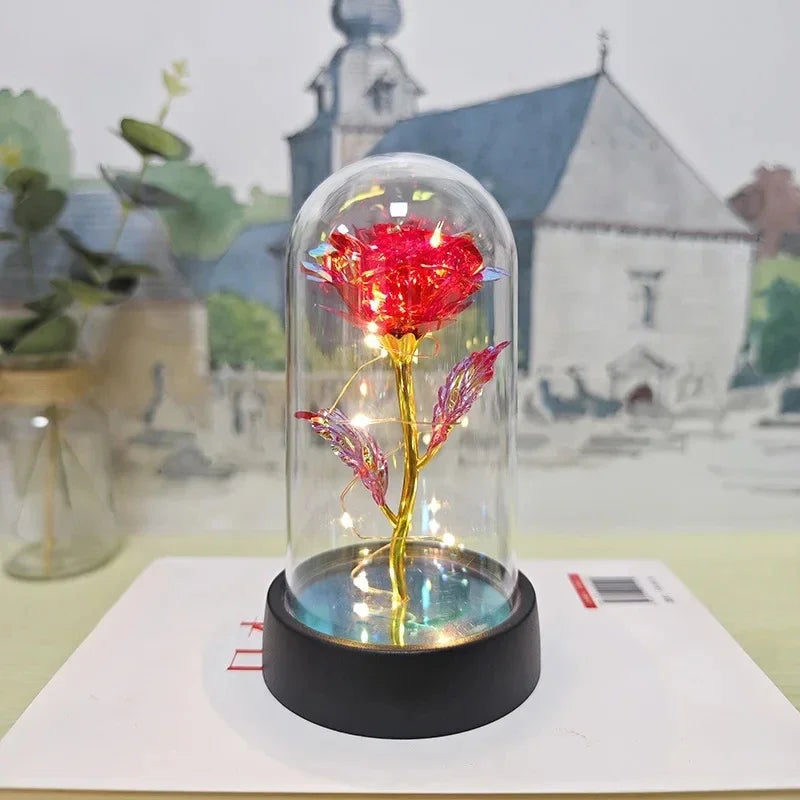 Eternal Rose Artificial LED Light Foil Flower
