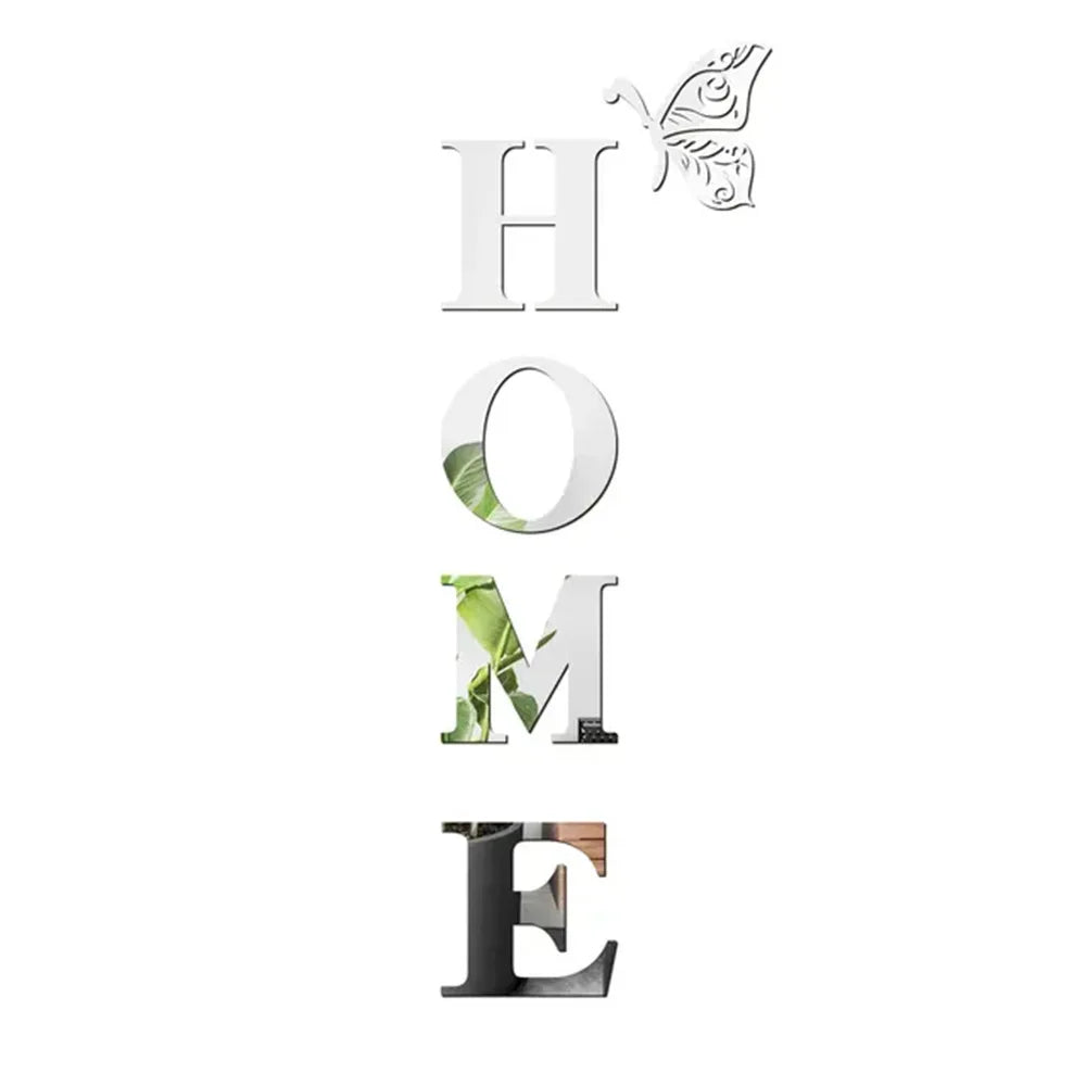 HOME Home Logo 3D Mirror Wall Sticker.