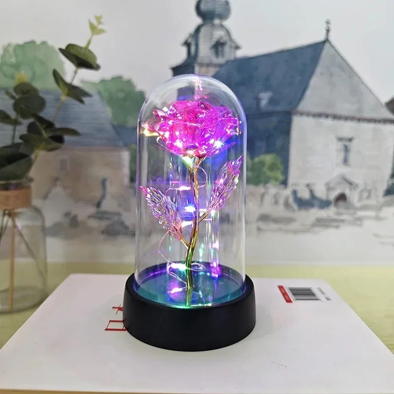 Eternal Rose Artificial LED Light Foil Flower