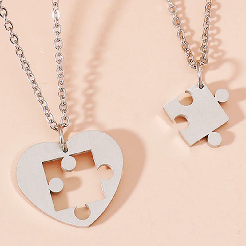 Magnetic Heart Splicing Couple Pendant Necklace