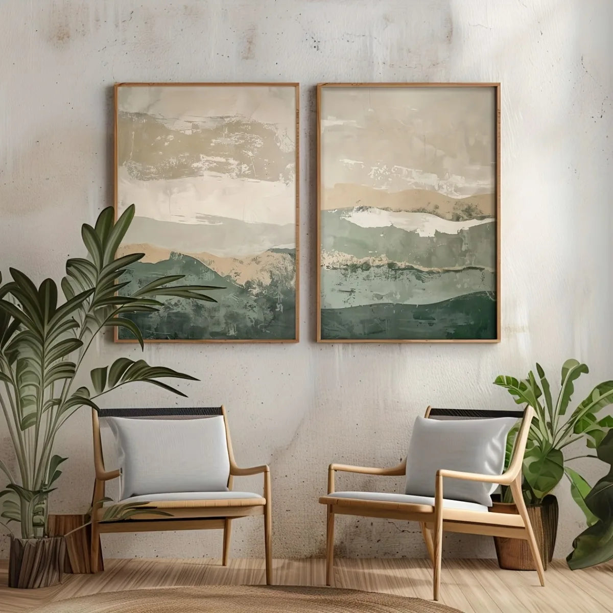 Retro Wabi Sabi Mountains Abstract  Home Decor Wall Art Poster.